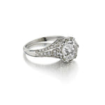 3.85 Carat Old European Cut Diamond Vintage Inspired Ring