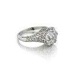 3.85 Carat Old European Cut Diamond Vintage Inspired Ring