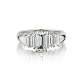 1.66 Carat Total Weight Emerald Cut Diamond WG Ring