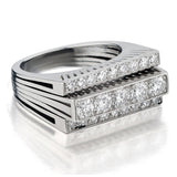 Platinum and Diamond Art Deco band. 1.30 ctw Diamonds. Circa 1950's