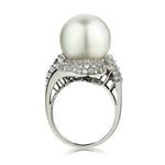 South Sea Cultured Pearl And Diamond White Gold Ring