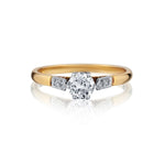 Ladies Vintage 18kt Y/G and Platinum Diamond Ring. 0.45ct  European Cut