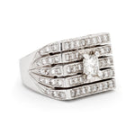 Custom Radiant & Brilliant Cut Diamond Heavy Ring