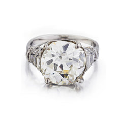 5.35 Carat Old-European Cut Diamond Platinum Ring