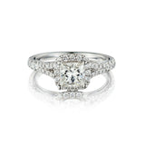 1.07 Carat Princess Cut Diamond Halo-Set WG Ring