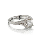 1.07 Carat Princess Cut Diamond Halo-Set WG Ring