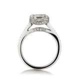 2.30 Carat Step-Cut Diamond Halo Set Engagement Ring