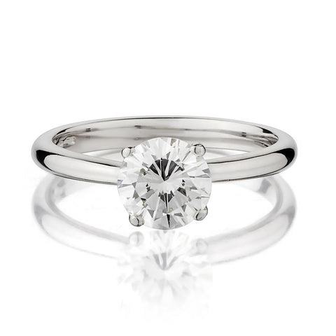 1.20 Carat Round Brilliant Cut Diamond Platinum Solitaire  Ring