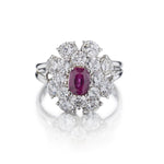 0.86 Carat Ruby And Diamond Split-Shank Cluster Ring