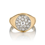 Mens Vintage 14kt Yellow Gold Diamond ring featuring 1.50ct Tw  Mine Cuts.