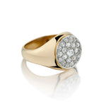 Mens Vintage 14kt Yellow Gold Diamond ring featuring 1.50ct Tw  Mine Cuts.