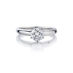 GIA 1.10 Carat Round Brilliant Cut Diamond Knife-Edge Ring