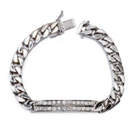 2.60 Carat Total Diamond Cuban Link ID White Gold Bracelet