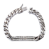 2.60 Carat Total Diamond Cuban Link ID White Gold Bracelet