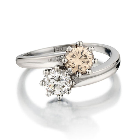 1.50 Carat Round Brilliant Cut Diamonds Two-Stone Ring