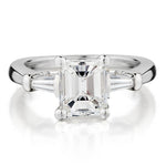 Ladies 18kt white gold Emerald cut diamond ring. 1.50 ct. GIA Certificate