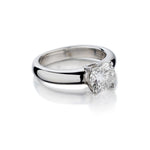 Birks 1.65 Carat Round Brilliant Cut Diamond Solitaire Plat Ring