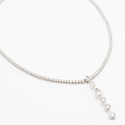 Round Brilliant Cut Diamond  Necklace with Diamond Drop