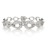 2.40 Carat Total Round Brilliant Cut Diamond Teardrop-Shaped Bracelet