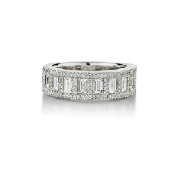 2.15 Carat Total Baguette And Brilliant Cut Diamond Band