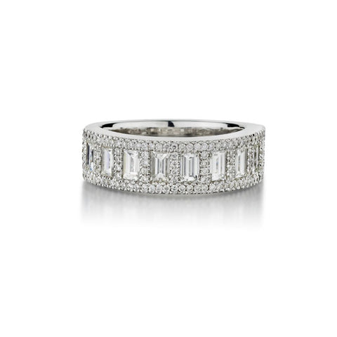 2.15 Carat Total Baguette And Brilliant Cut Diamond Band