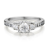 14kt White Gold Past, Present and Future diamond ring. 1.10ct Tw.