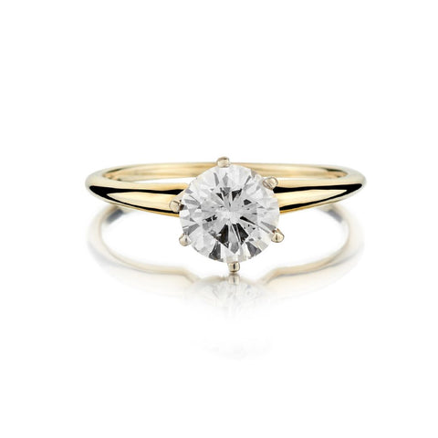 1.75 Carat Round Brilliant Cut Yellow Gold Solitaire Ring