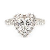 1.30 Carat Heart-Shaped Diamond Halo-Set Ring