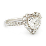 1.30 Carat Heart-Shaped Diamond Halo-Set Ring