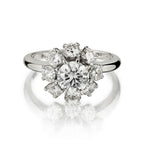 2.20 Carat Total Round Brilliant Cut Diamond Cluster Ring