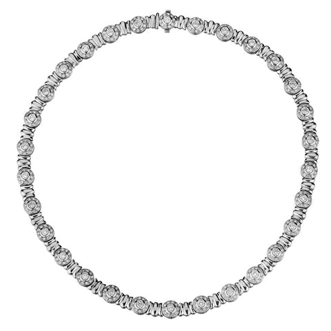 7.50 Carat Total Weight Round Brilliant Cut Diamond Choker Necklace