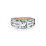 Ladies 18kt White Gold Diamond Ring. 1.21ct Tw Princess Cut Diamonds