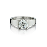 1.31 Carat Round Brilliant Cut Diamond Solitaire Platinum Engagement Ring