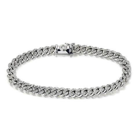 Reversible 18KT White Gold Round Brilliant Cut Diamond WG Bracelet