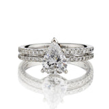 18kt White Gold Pear Shaped Diamond Ring 1.56ct.  D colour.