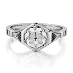 Ladies Art Deco Diamond Ring.1.15ct European cut.