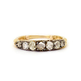 Vintage Victorian-Era 7-Stone Old-Mine Cut Diamond Yellow Gold Ring