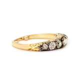 Vintage Victorian-Era 7-Stone Old-Mine Cut Diamond Yellow Gold Ring