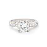 1.35 Carat Round Brilliant Cut Diamond Platinum Ring