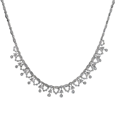 Ladies  Platinum  Vintage Necklet featuring 4.60 tw Brilliant cuts.