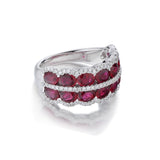 4.00 Carat 18KT Rose Gold Ruby And Diamond Band White Gold