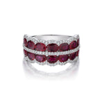 4.00 Carat 18KT Rose Gold Ruby And Diamond Band White Gold