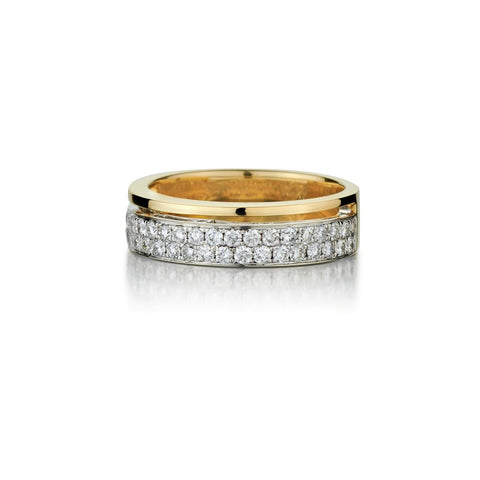 0.65 Carat Total Weight Pave-Set Round Brilliant Cut Diamond Band