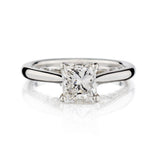 1.50 Carat Princess Cut Diamond White Gold Solitaire Engagement Ring