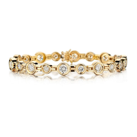 4.50 Carat Total Round Brilliant Cut Diamond YG Tennis Bracelet