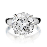 6.00 Carat Round Brilliant Cut Diamond Platinum Solitaire Ring