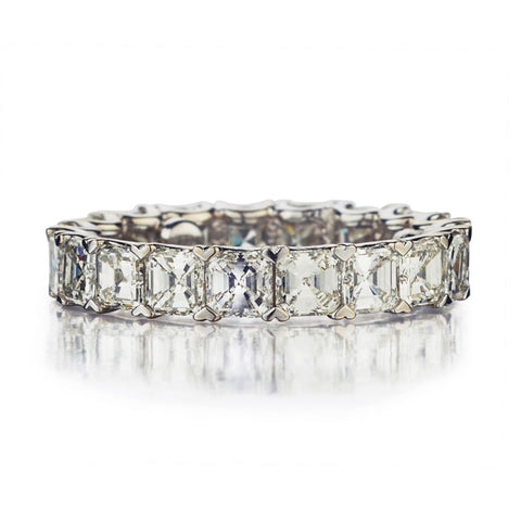 4.35CTW Asscher Cut Diamond WG Eternity Band