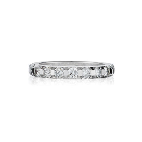 1.00 Carat Total Weight Round Brilliant Cut Diamond WG Band