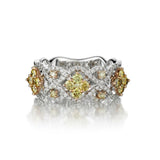 1.85 Carat Total Weight Round Brilliant Cut Diamond Floral Band