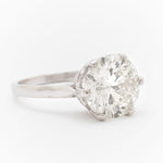 3.65 Carat Round Brilliant Cut Diamond Platinum Solitaire Ring